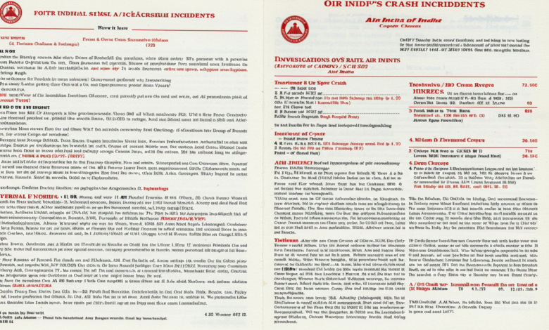 air india plane crash reports